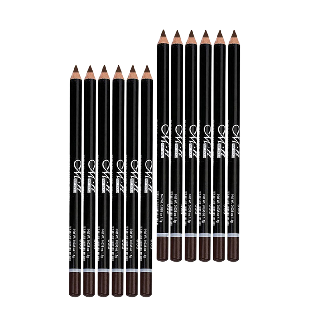 Beauty Eye Lip Cosmetics Liner Pencil Set, Lasting & Waterproof Eyeliner Shadow Liner Pencil Kit Pack of 12