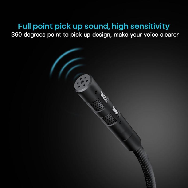 Portable USB Microphone Business Office Computer Microphone 3.5mm Jack Compatible With Multiple Audio Equipment Adjustable