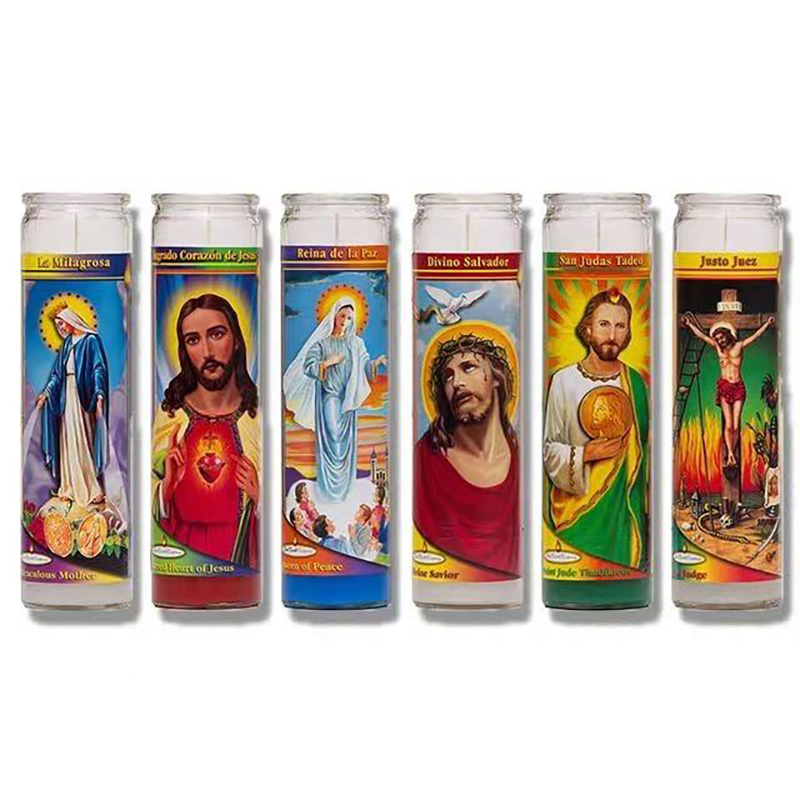 religious jar candle