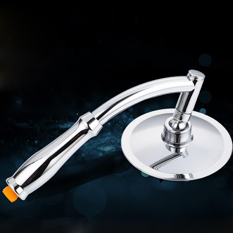 SHAI Rotate 360 Degree ABS Chrome Bathroom Rainfall Shower Head Water Saving Extension Arm Hand Held Shower Head With Hose