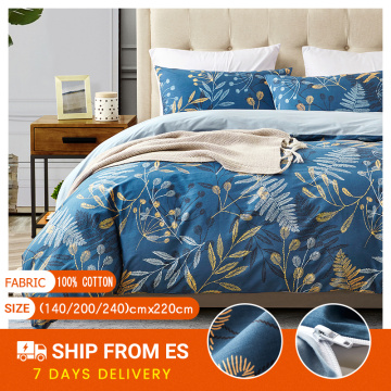 ELKA 100% Cotton Home Textiles Duvet Cover Bedding Set Plant Leaf Floral Include Pillowcase Set Quilt Cover Bed Covers Sets