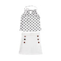 2020 Baby Summer Clothing Infant Kids 1-5T Baby Girls Dots Vest Tops +Buttons Skirts 2Pcs Set Sunsuit Fashion Outfits