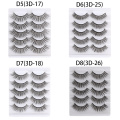 5 Pairs Long Wispy False Eyelashes Black Cross False Eyelashes Full Strip Lashes Handmade 3D Natural Eye Makeup Tools