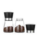 Spice glass jar with plastic/stainless steel grinder cap