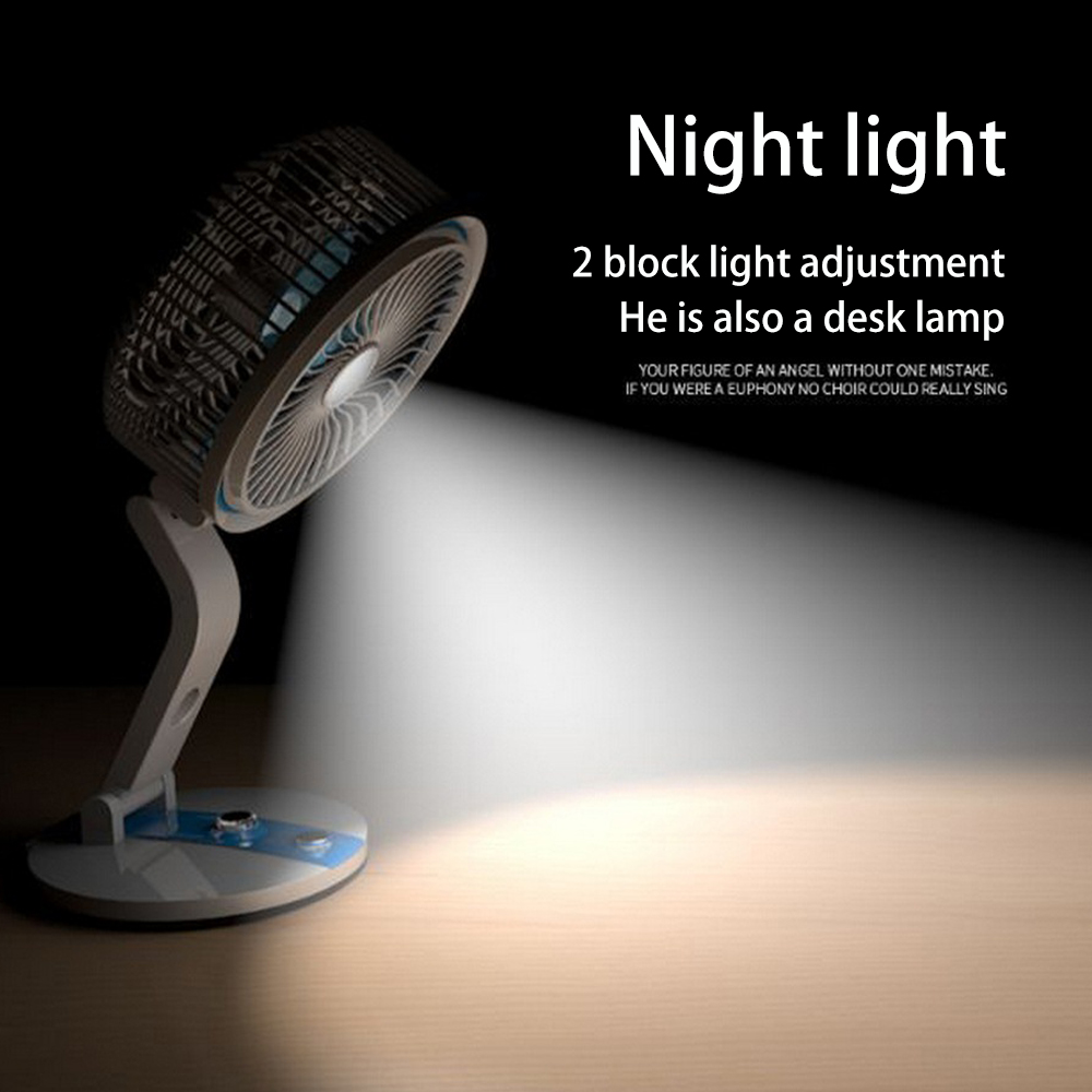Lighting Folding Table Fan 360 Degree USB Charging Solar Fan Mini Desk Lamp Wall Hanging Adjustable Swivel Air Conditioner Fan
