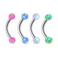 Andromeda Opal Ball 16G Silver Curved Barbell