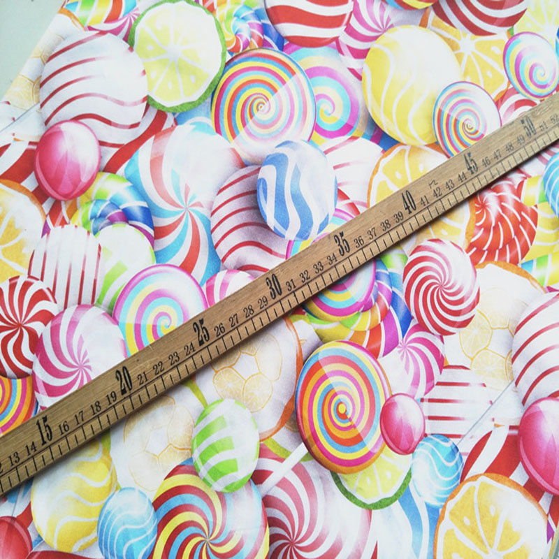 145cm Wide Beautiful Dress Fabric 100% Cotton Fabric Colourful Candy Printed Cotton Dress Fabric DIY Sewing Girl Clothing Skirt