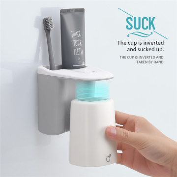 Bathroom Decoration Accessories Magnetic Suction Cup Set Toothbrush Holder Brushing Cup Shelf Racks Couple Toothbrush Cup