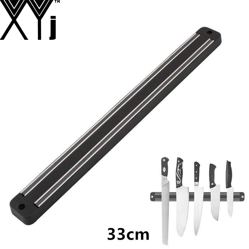 XYj 33CM Wall Magnetic Knife Spoon Storage Holder Chef Rack Strip Utensil ABS Metal Knife Block Kitchen Tool
