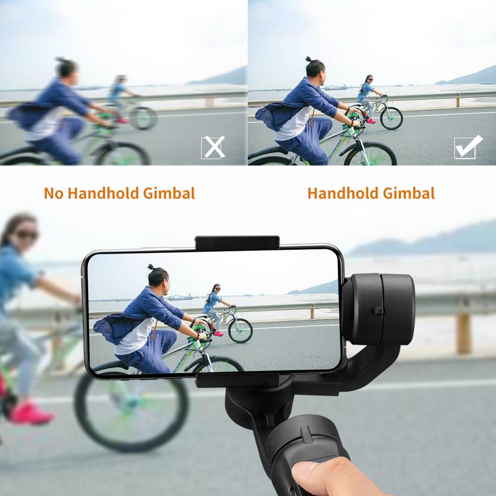 Proker outdoor Holder 3-Axis Flexible H4 Handheld Gimbal Stabilizer for iPhone 11 9 Huawei Samsung Smart Phone PTZ Action Camera