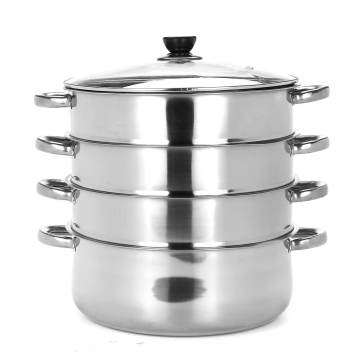 32cm 4-layer Stainless Steel Thick Steamer pot Soup Steam Pot Universal Cooking Pots for Induction Cooker Gas Stove steam pot
