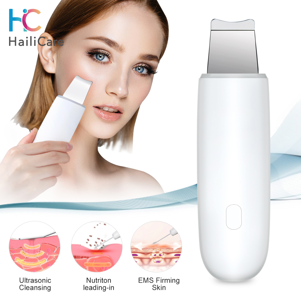 Face Care Ultrasonic Cleaning Tools Beauty Instrument Deep Face Skin Scrubber Facial Cleanser Vibrating Spatula Peeling Device