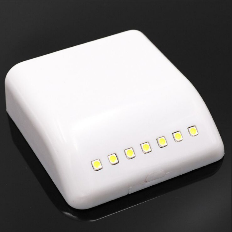 Kawatik 7 LED PIR Motion Induction Sensor Night Light Closet Cabinet Lighting Lamp White 6000K