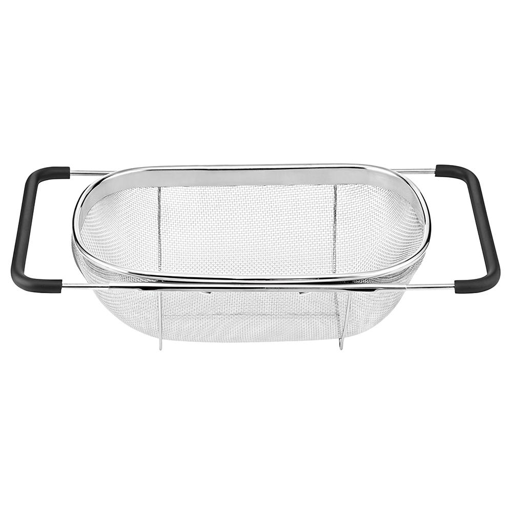 Stainless Steel Strainer Mesh Retractable Micro-Perforated Colander Draining Washing Rinsing For Fruits Vegetables Dishwasher