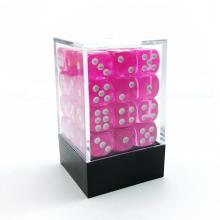 Bescon 12mm 6 Sided Dice 36 in Brick Box, 12mm Six Sided Die (36) Block of Dice, Translucent Pink And Lake Blue
