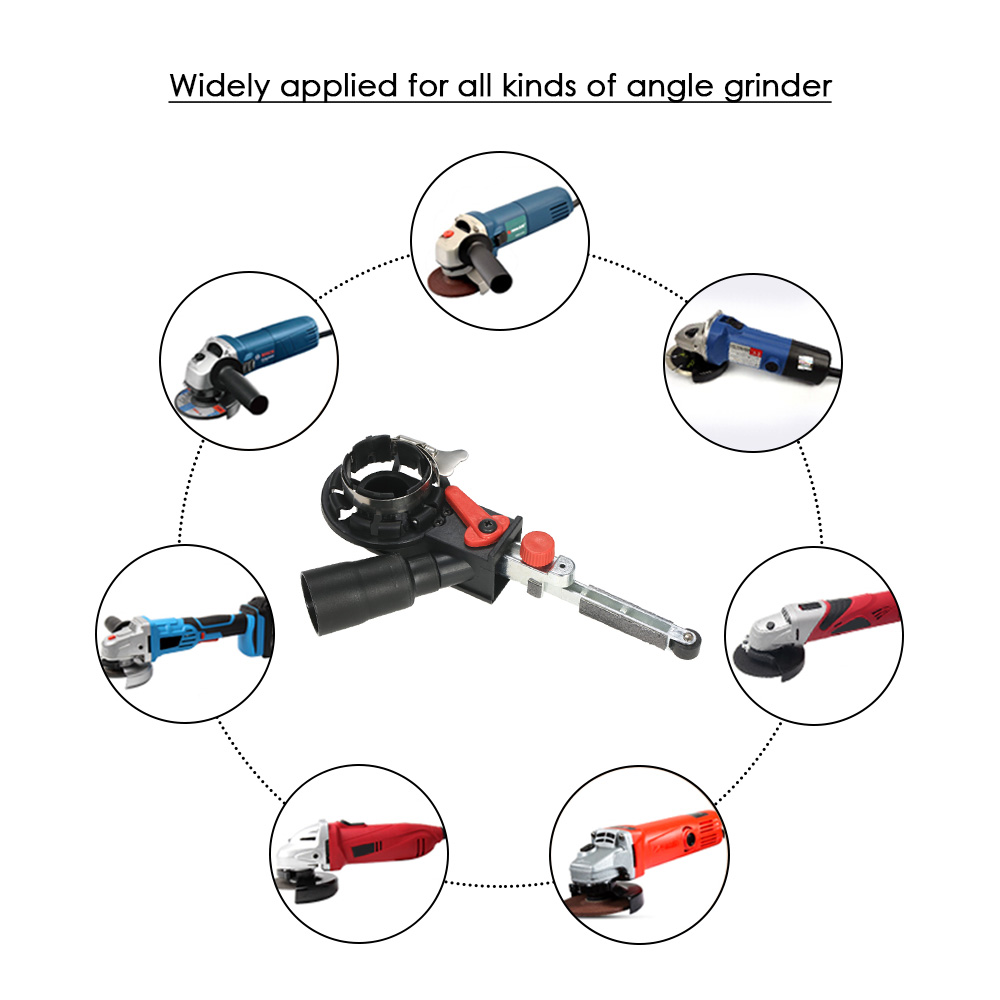 Professional Mini DIY Sander Sanding Belt Adapter Bandfile Belt Sander for 115mm 4.5" and 125mm 5" Electric Angle Grinder