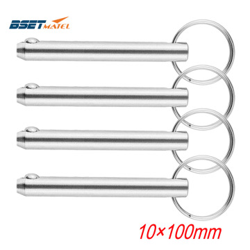 4PCS 10*100mm BSET MATEL Stainless Steel 316 Marine Grade Quick Release Ball Pin for Boat Bimini Top Deck Hinge Marine Boat