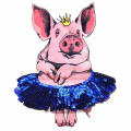 Pig Shaped Embroidered Patches Sequin Cloth Patches Supplies Handmade Sewing On Clothes Bags Accessories
