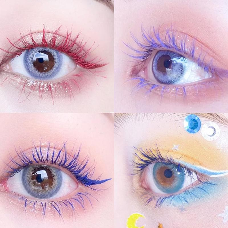 Color Mascara Colored Stem Color Thick Mascara Long Enlarged Waterproof Quick Thin Curling Brush Head Water Eyelash Drying F9B0