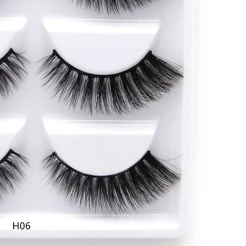 5 pairs natural false eyelashes fake lashes long makeup one box 3d mink lashes eyelash extension mink eyelashes for beauty H06