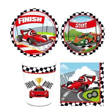 44pcs Disposable Tableware Set For Birthday Party Supplies Racing Car Party Supplies Decoration Paper Napkin Plate Cups