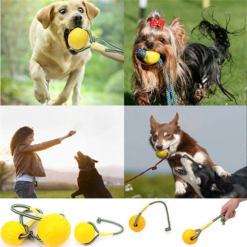 7/9cm Interactive Dog Toy Toothbrush EVA Dog Ball With Rope Pet Toys For Puppies Puppy Flexible in Water Pet Products