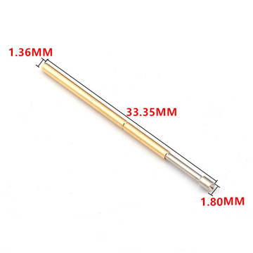 New Product P100-A3 For Testing Circuit Board Length 33.35mm Bullet Metal Spring Test Probe Nickel-Plated Spring Probe Tool