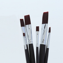 Marie's Nylon Paintbrush for Oil Paint Painting Supplies Art Brush Flat Tip Long Wood Handle G1640