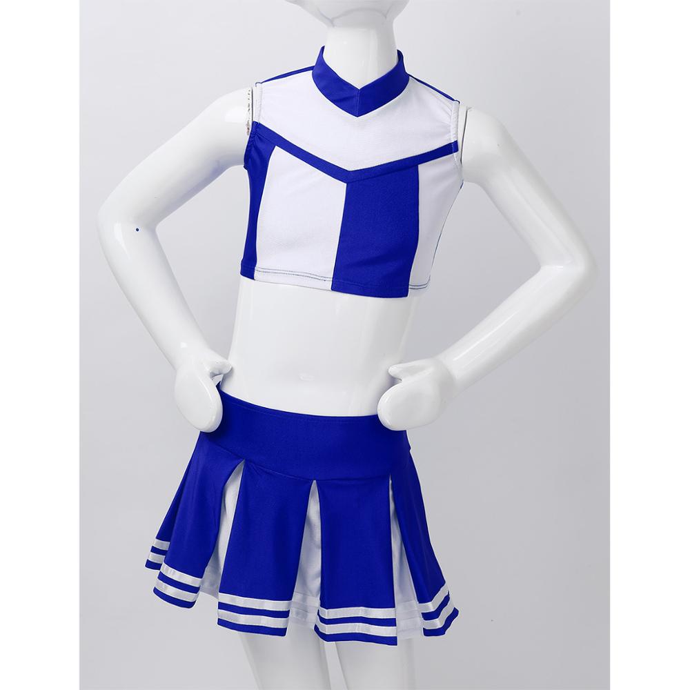 Student Cheerleader Costume Kids Girls School Dance Costume Cheerleader Uniform Sports Competition Stage Performance Clothing