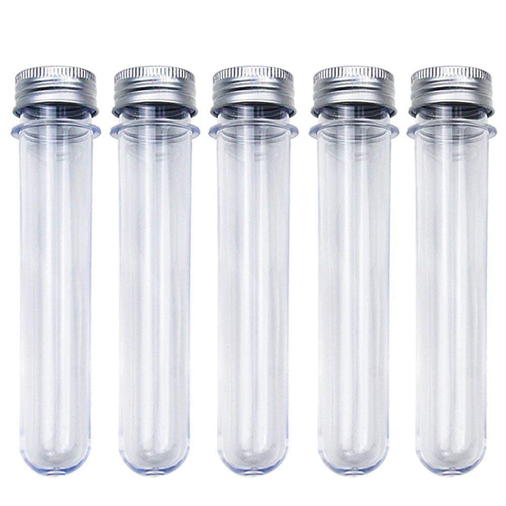 25pcs 30ml Excellent Plastic Transparent Test Tubes With Aluminum Cap Bottles School Supplies Lab Equipments 25x110mm