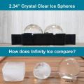 YCOO Crystal Clear Ice Ball Maker - Ice Ball Spherical Whiskey Tray Mould Maker (Bubble-Free, 2-Cavity 2.35" Mold,An Ice Tong)