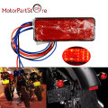 12V Red Motorcycle Truck LED Reflector Rectangle Light Universal for Motorbike Car Trailer Rear Tail Brake Stop Marker Lamp