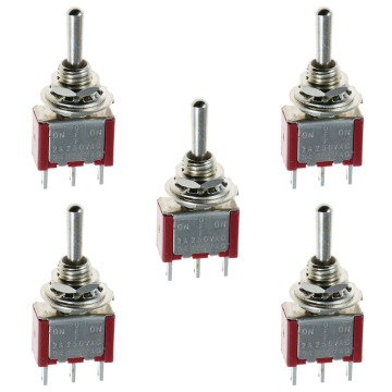 5Pcs/Set SPDT 12V Mini Momentary ON OFF ON Toggle Switch Car Dash Dashboard Boat Switch with a momentary 3 position action