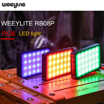 Weeylite RB08 RB08P RGB 2500K-8500K Mini Video LED Light Fill Light Built-in Battery for Phone Camera Shooting Studio