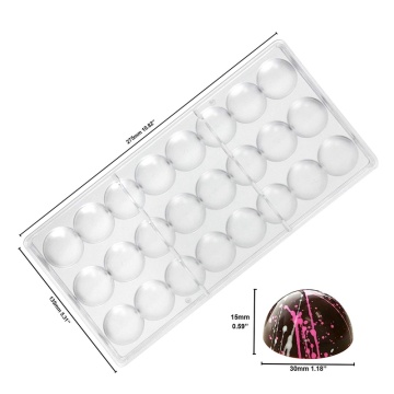 24 Cups Chocolate Mold for Pralines Truffles Sweets Candies Bonbons. Semi-Sphere Shape