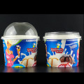 50pcs Disposable ice cream paper bowl thickening 300ml cartoon big salad fried yogurt bowl soup food paper cup with lid