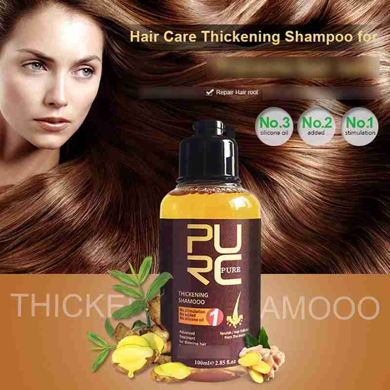 100ml PURC Ginger Hair Shampoo Treatment For Hair Loss Help Regrowth Damaged Hair repair Shampoo
