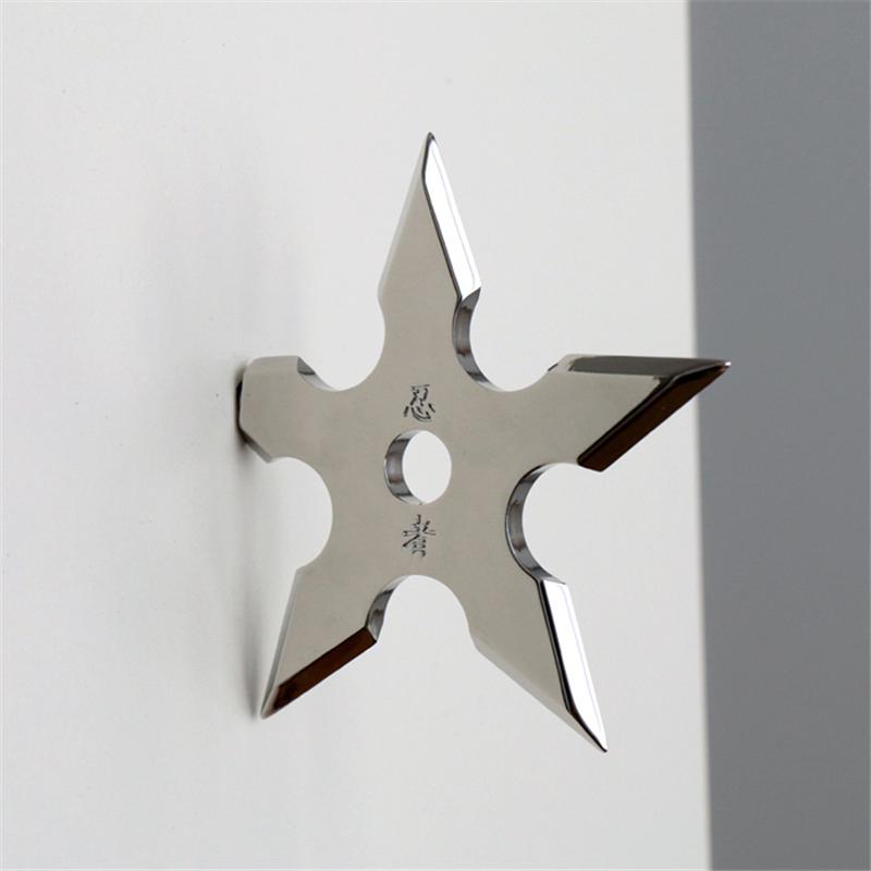 Wall Coat Hooks Metal Hanger Novelty Home Decor Star Dart Shape Ninja Cool Stainless Steel Clothes Supplies Mounted Wall Hook