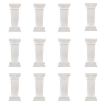 12 Pieces Classical Greek Column Roman Pillar Architecture Statue Alabaster Sculpture Mold for Wedding Party Centerpiece Decor