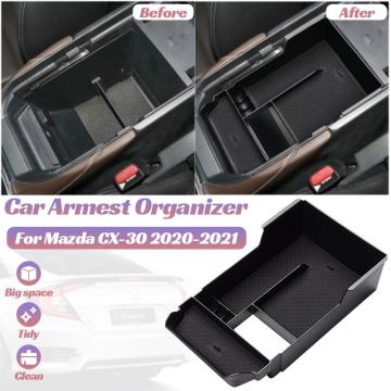 For Mazda CX-30 CX30 2020 2021 Car Accessories Center Storage Box Arm Rest Armest Glove Holder Plate Car Container Organize