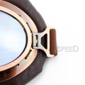 Vintage Motorcycle Helmet Goggles Pilot PU Leather Riding Eye Wear Copper for Harley Cruiser Chopper Cafe Racer Triumph