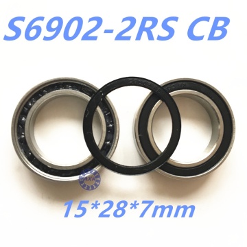 2pcs stainless steel hybrid ceramic ball bearings S6902 6902 2RS 15*28*7mm Si3N4 bike part S6903 2RS S6901-2RS