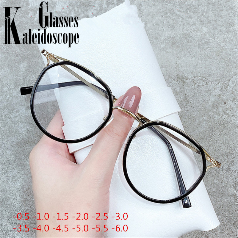 Cat Eye Finished Myopia Glasses Student Fashionable Short-sighted Glasses Women Men Prescription Diopter Glasses-2.0 -2.5 to-6.0