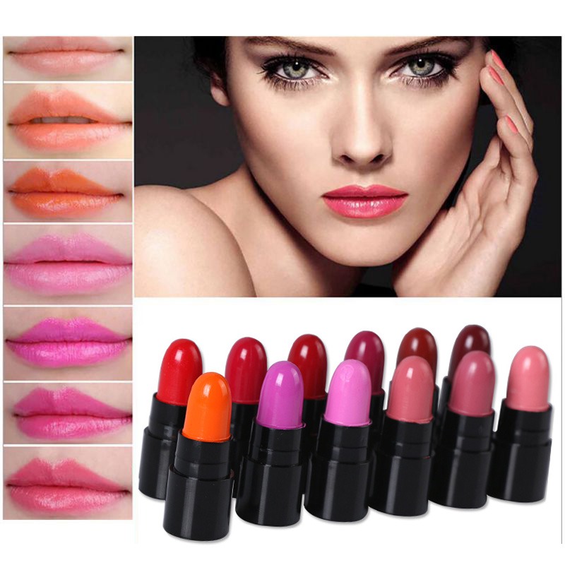 12Colors/Set Mini Cute 12 Colors Lipstick Waterproof Lip Color 1.2gx12 High Quality Lips Makeup 5 colors matte velvet lipgloss