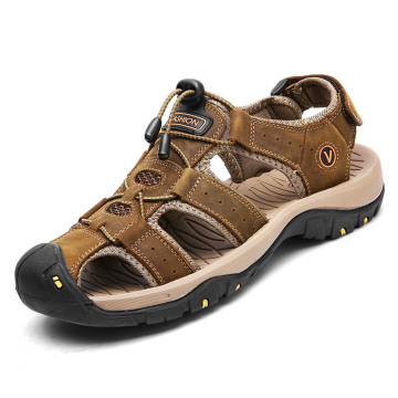 Outdoor Hiking Sandals Men Genuine Leather Mountain Trekking Sports Sneakers Anti-skid Breathable Aqua Shoes Water Beach Sandals