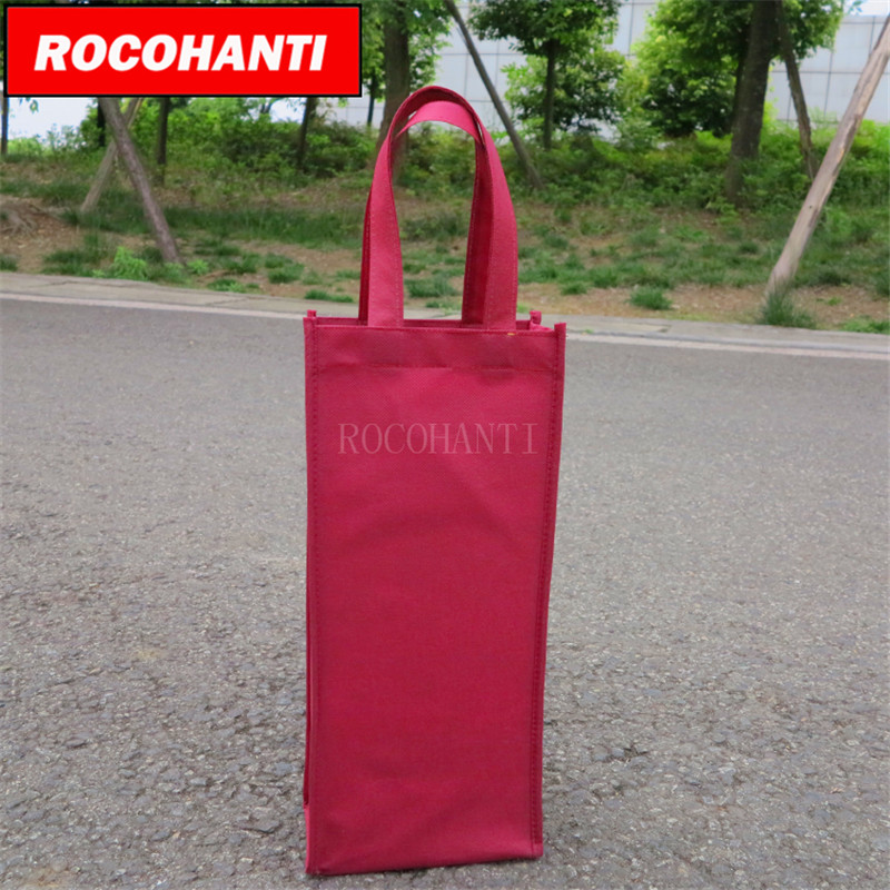 10x Non-woven fabric two bottles one bottle packing bag red wine bag customized logo printing accept promotion gift shopping bag