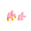 2Pairs Kids Girls Toy Roller Play For Barbie Dolls Accessories Gift For Kid Doll Roller Skates Decorative Toy 4*3CM