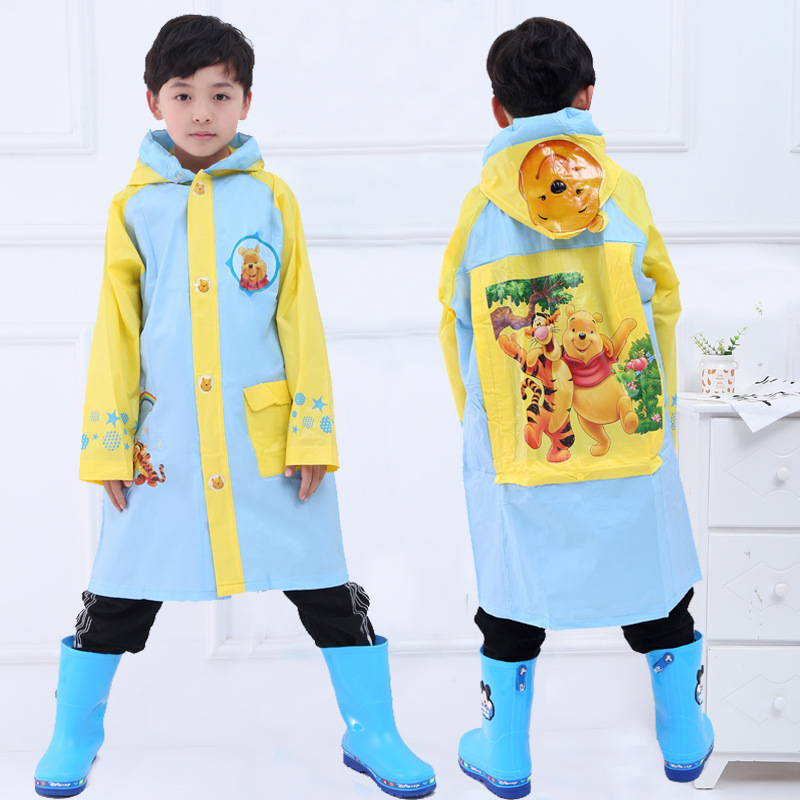 Disney Raincoat for Children Cartoon Frozen minnie mickey Kids Girls Rainproof Poncho Boys Rainwear Rainsuit school
