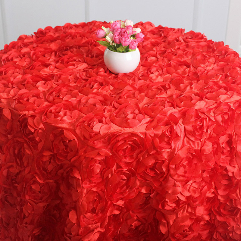 Romantic Petal Tablecloth 3d Rose Flower Table Cloth Wedding Diy Decoration Party Wedding Background Home Party Banquet Decor
