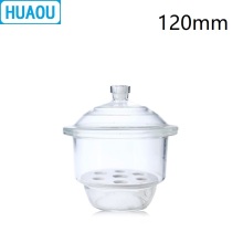 HUAOU 120mm Desiccator with Porcelain Plate Clear Glass Laboratory Drying Equipment